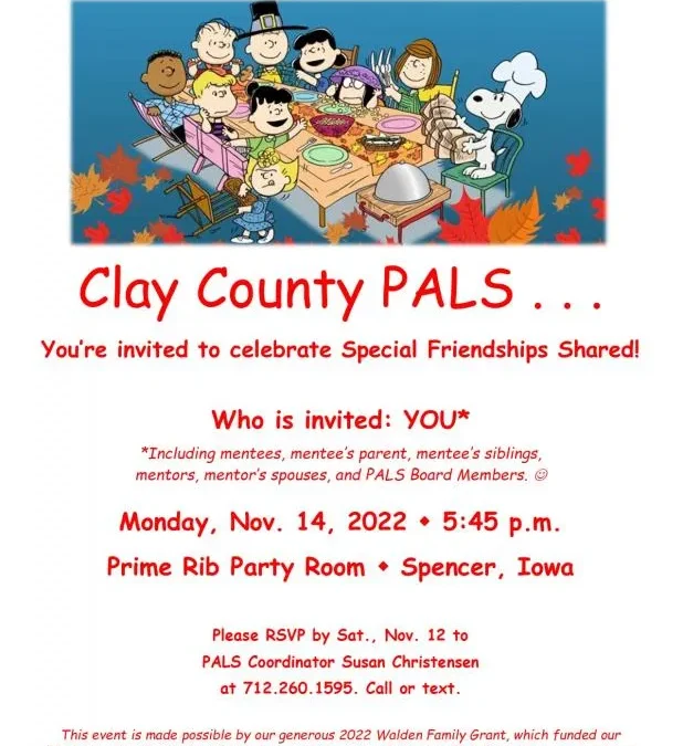 Thanksgiving 2022 Meal planned for PALS